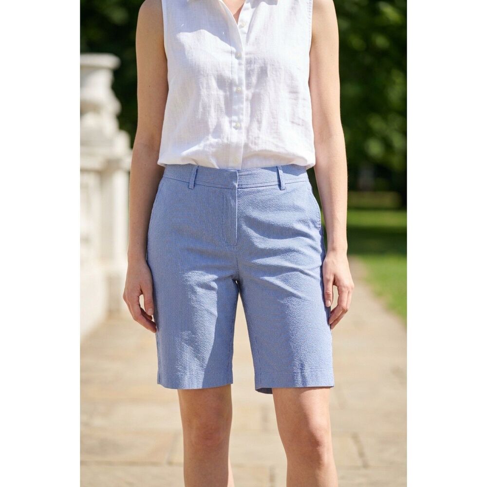 Light Blue& white strip Women's Chino shorts Size 10